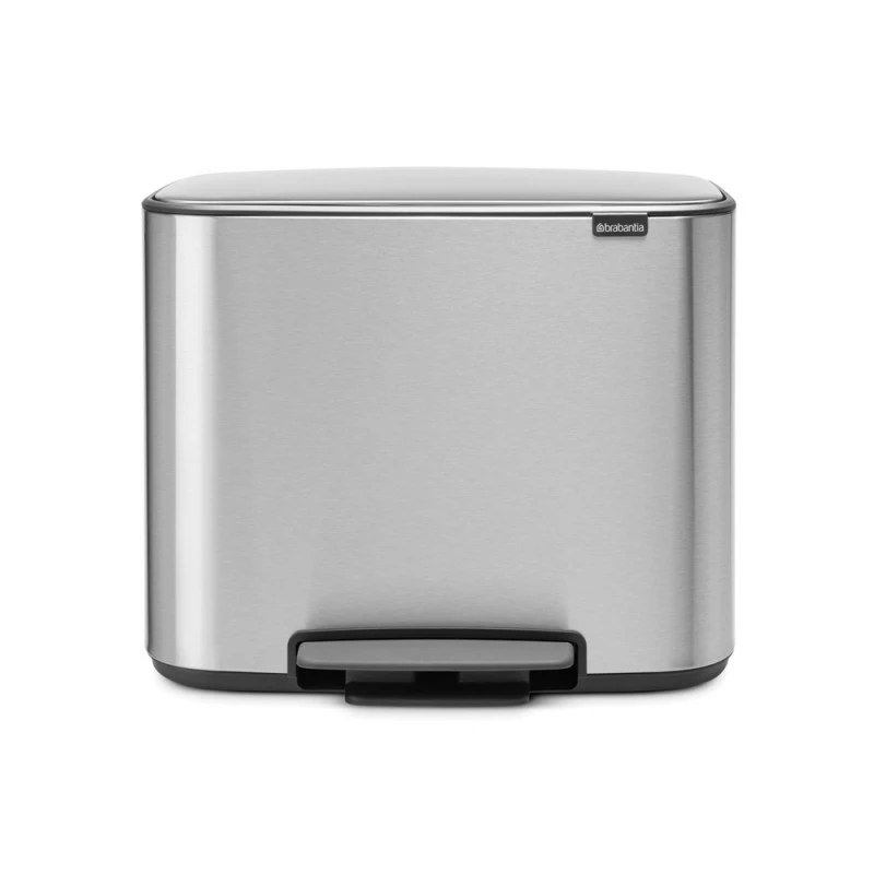 Кош за смет Brabantia Bo Pedal 3x11L, Matt Steel Fingerprint Proof
